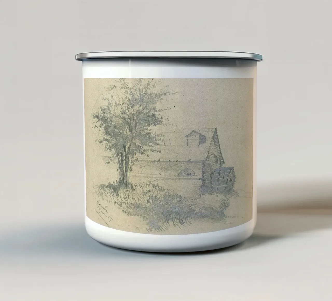 Moulin sulla Lézarde tazza in smalto da RodneyArt