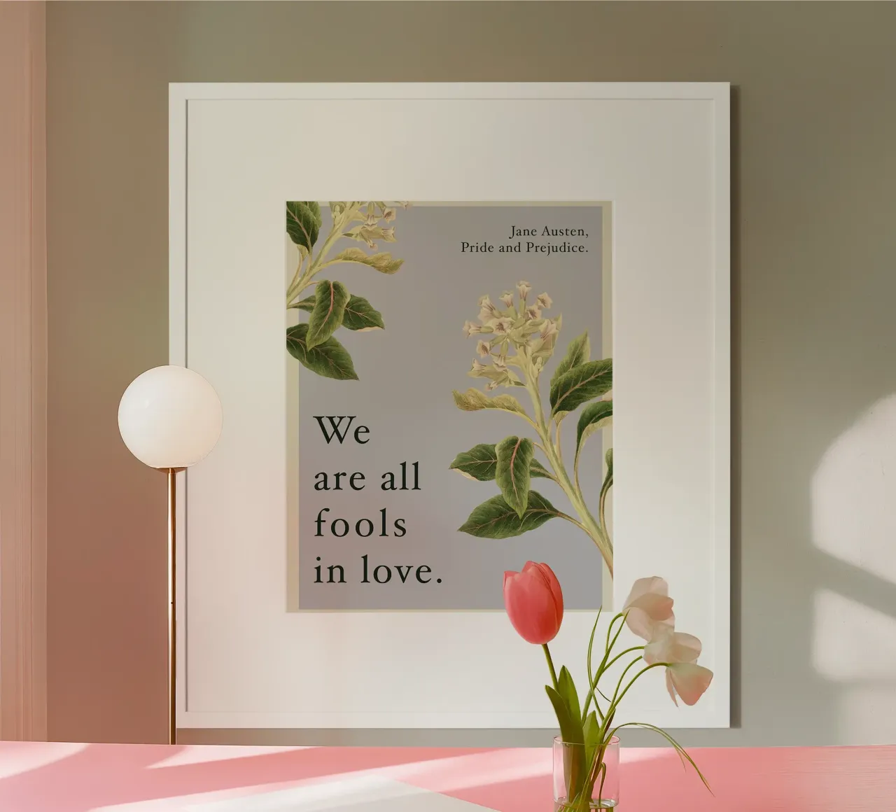 Siamo tutti pazzi in amore poster con telaio in legno da Leahprint