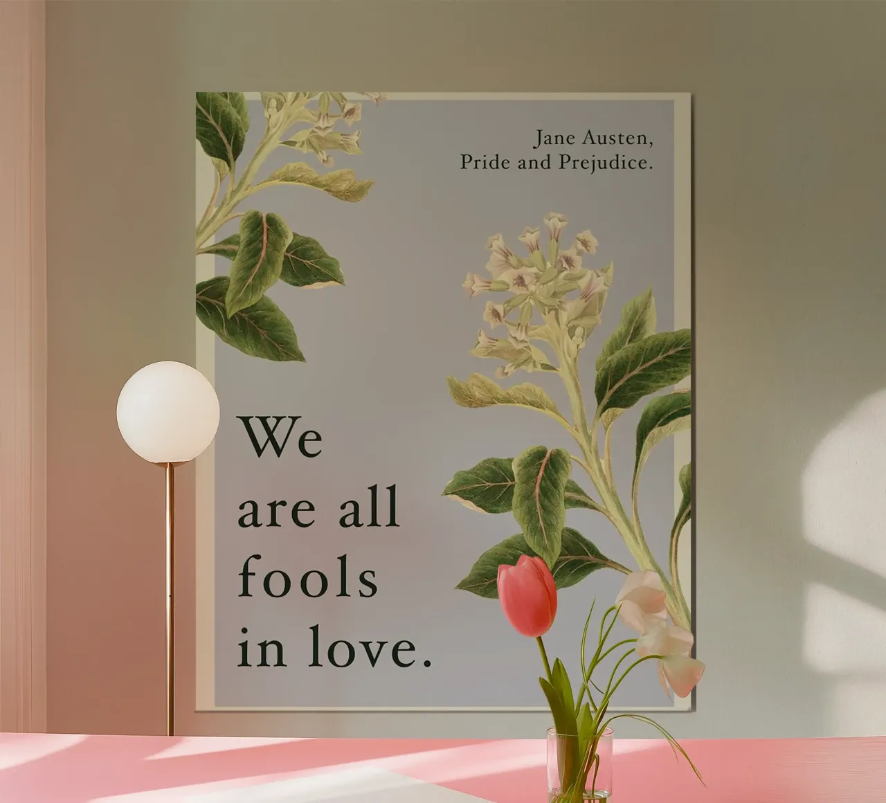 Siamo tutti pazzi in amore poster con telaio in legno da Leahprint