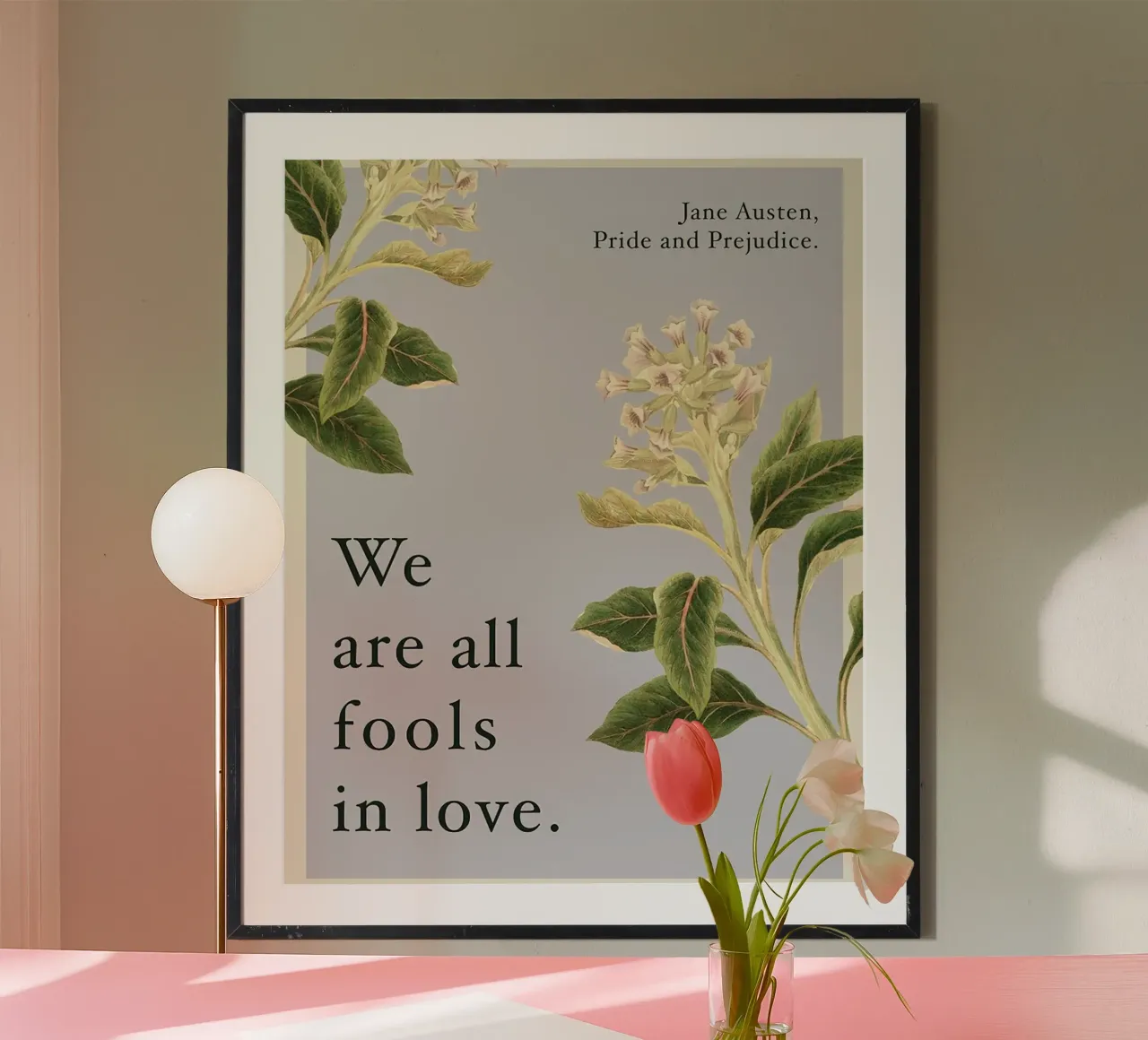 Siamo tutti pazzi in amore poster con telaio in legno da Leahprint