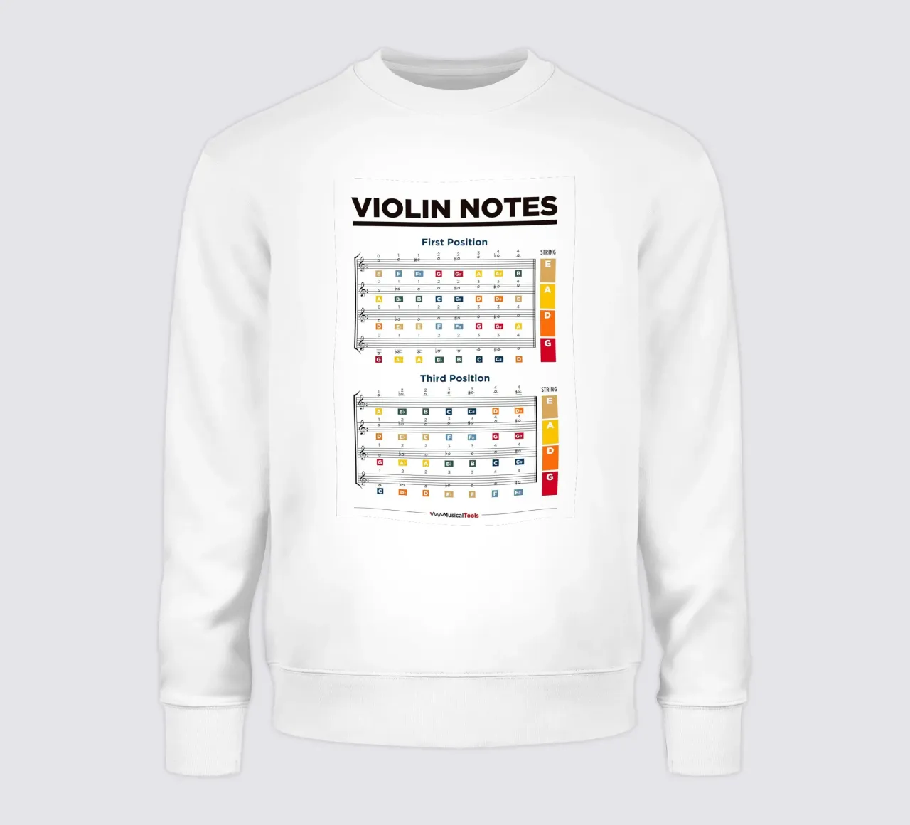 Tabella delle note del violino felpa da musicaltools