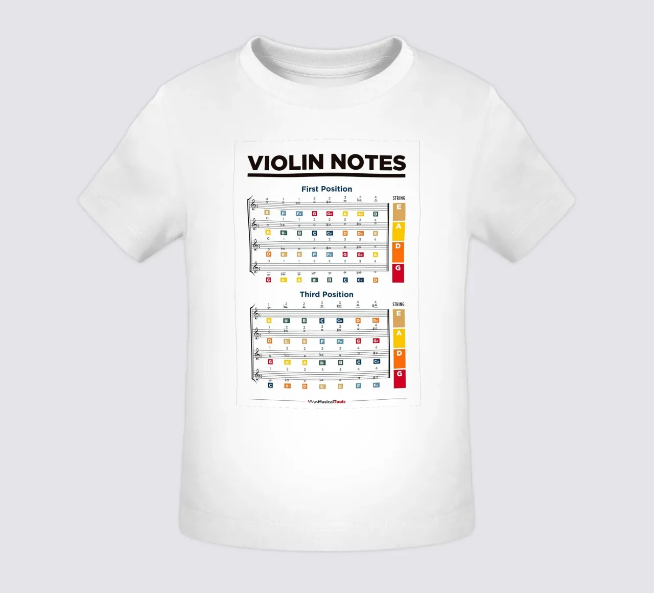 Tabella delle note del violino maglietta neonato da musicaltools