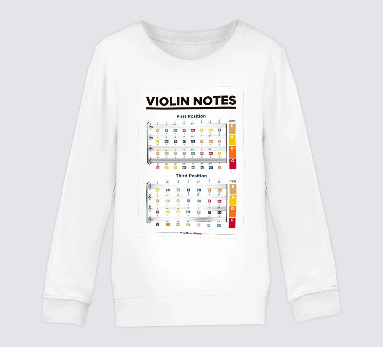 Tabella delle note del violino felpa bambino da musicaltools
