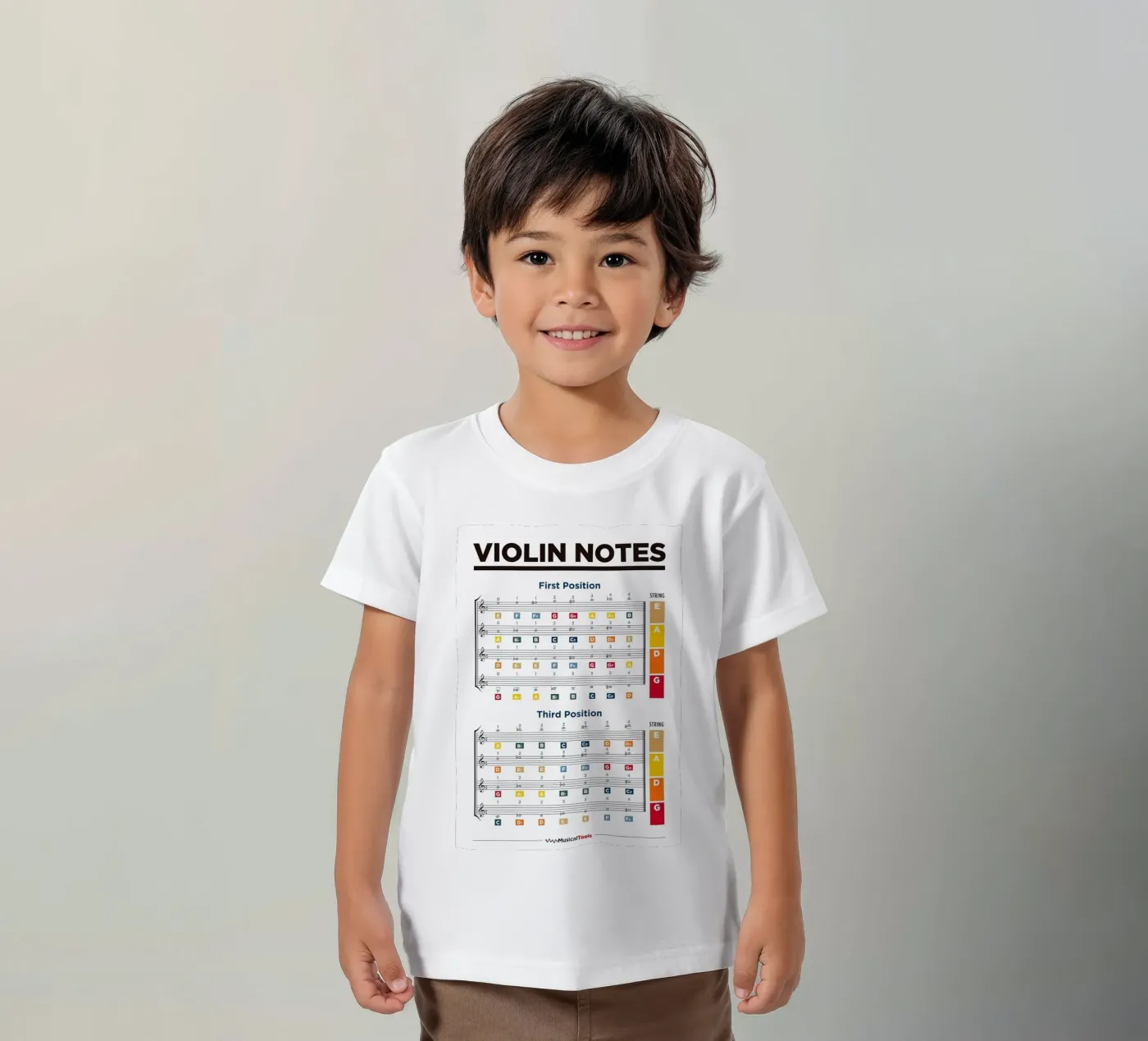 Violin Notes Chart kinder t-shirt van musicaltools
