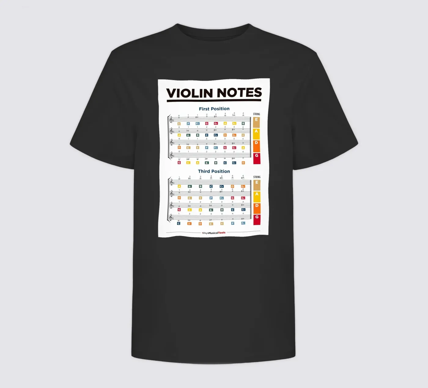 Violin Notes Chart kinder t-shirt van musicaltools
