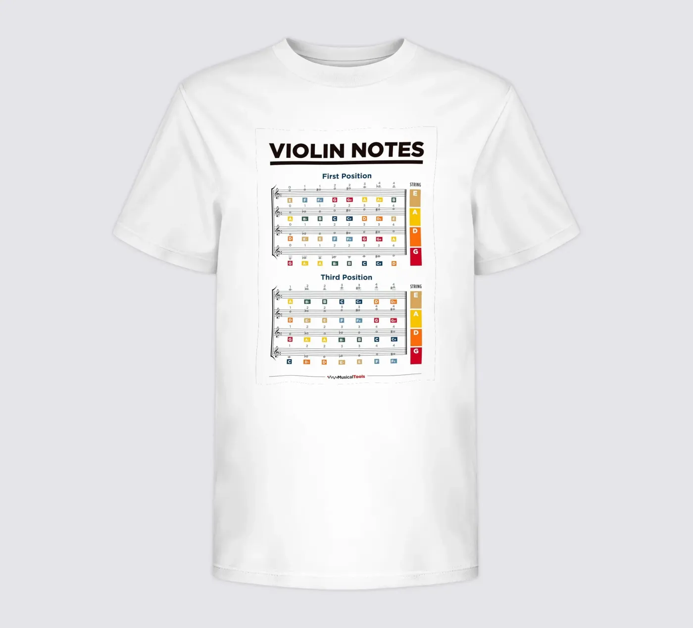 Violin Notes Chart kinder t-shirt van musicaltools