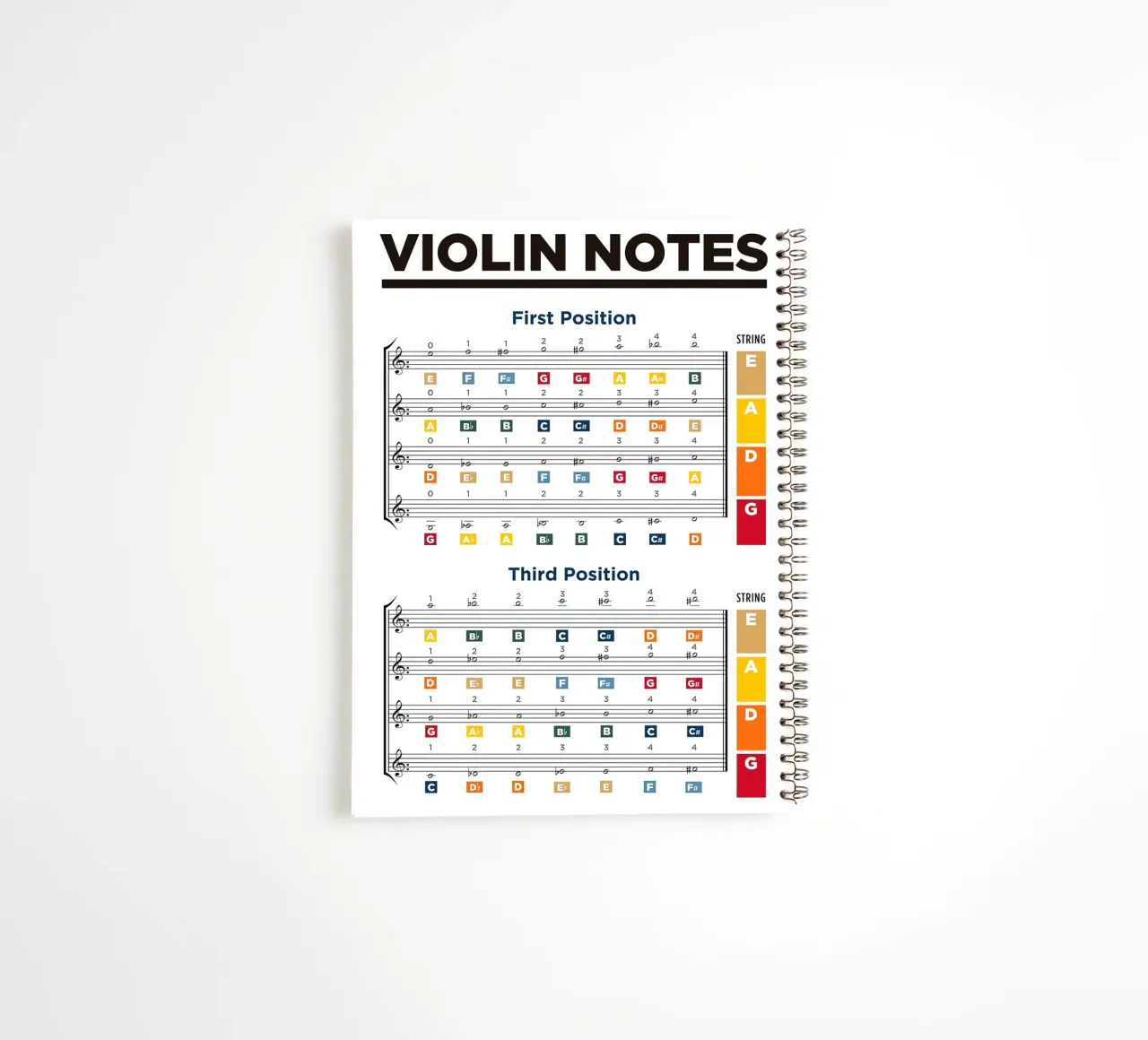 Violin Notes Chart spiral notebook by musicaltools