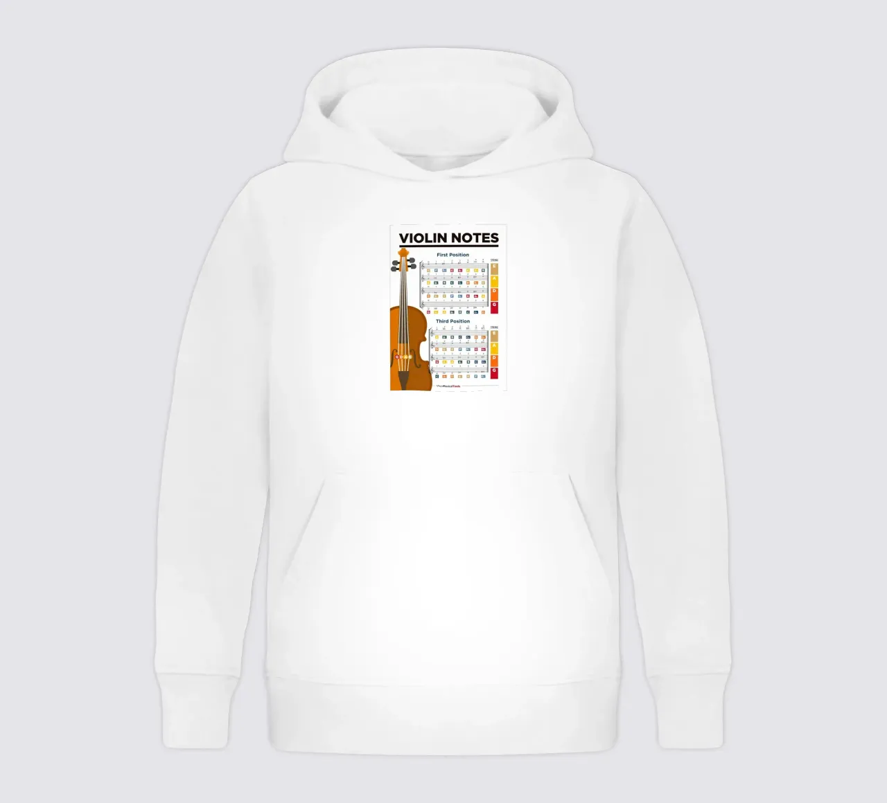 Grafico a poster delle note del violino felpa bambino con cappuccio da musicaltools