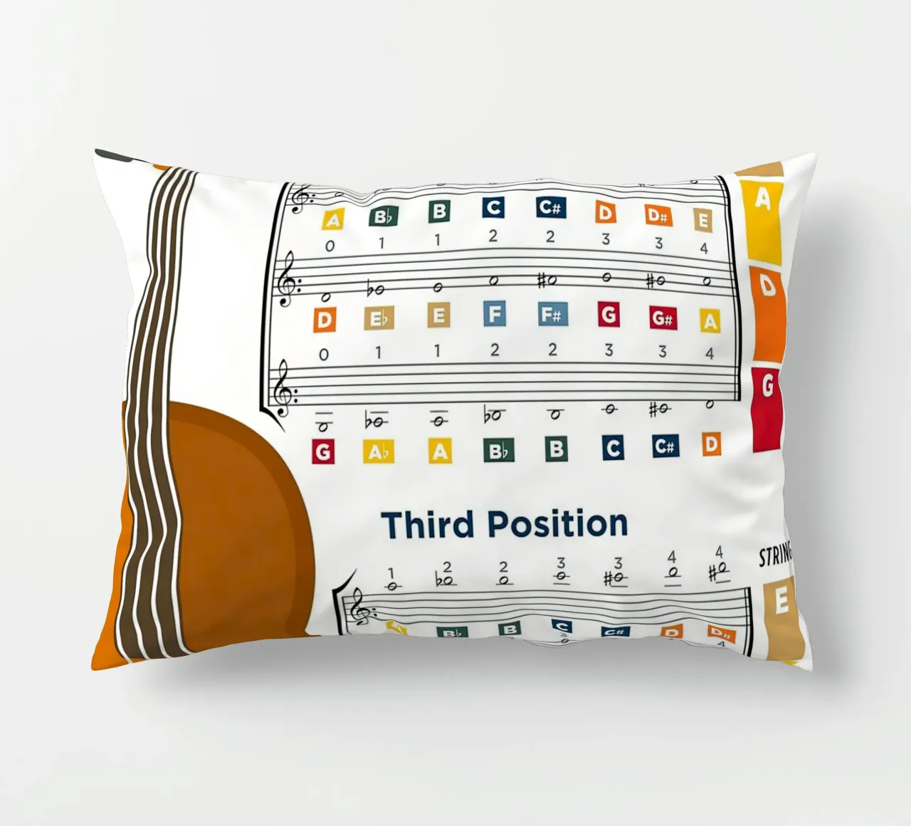 Grafico a poster delle note del violino cuscino da musicaltools