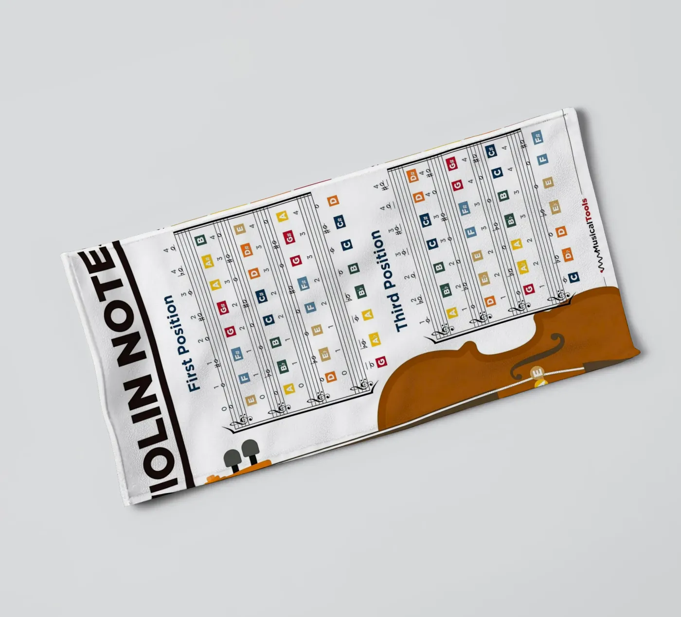 Violin Notes Poster Chart towel by musicaltools