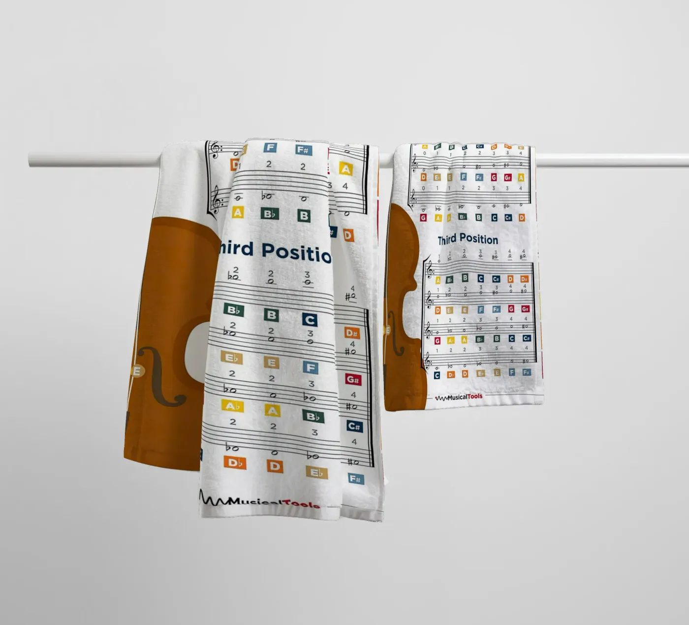 Violin Notes Poster Chart towel by musicaltools