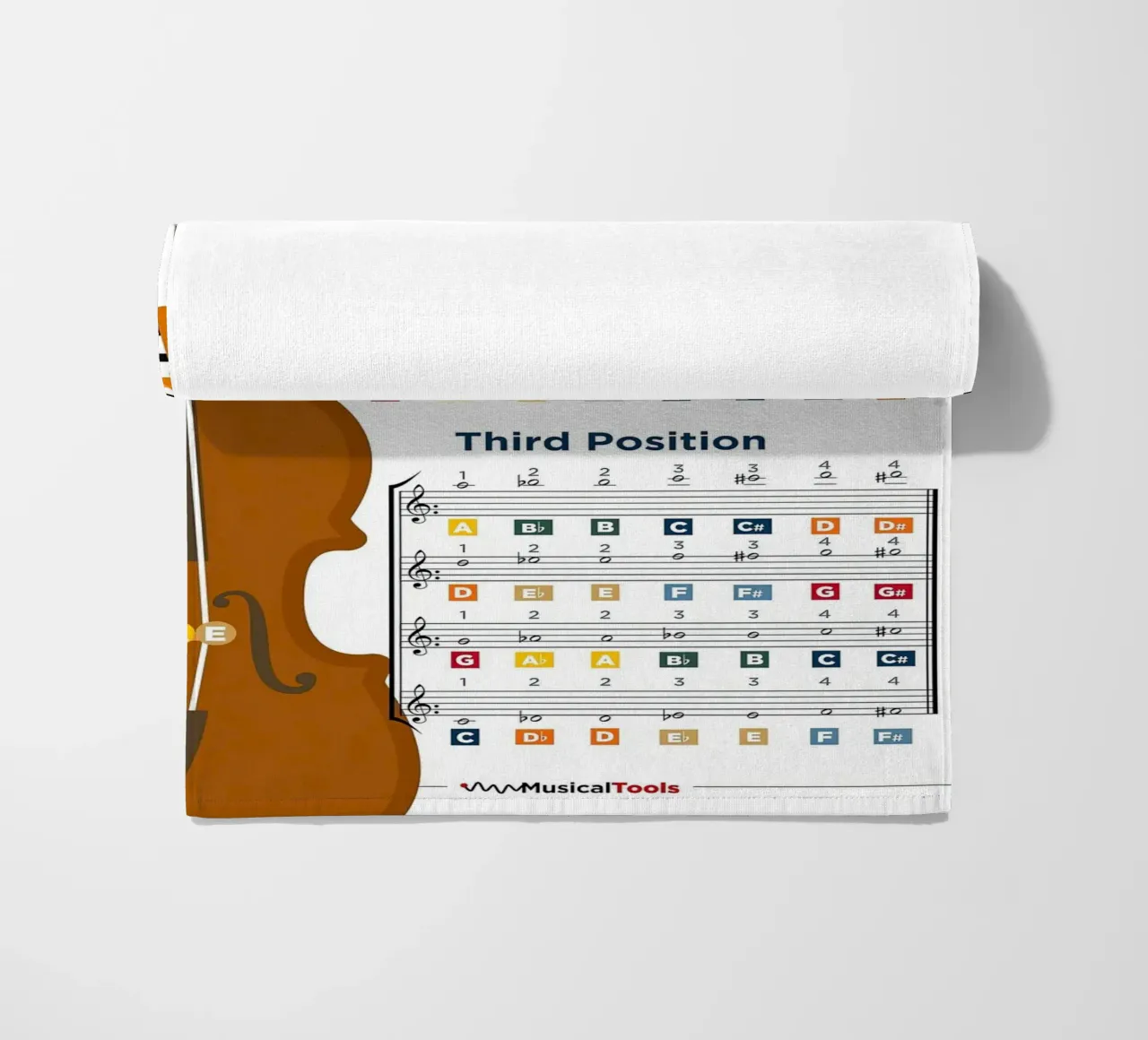 Grafico a poster delle note del violino telo mare da musicaltools