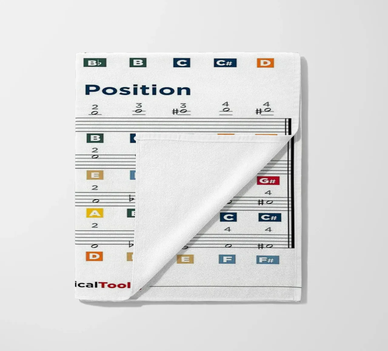 Grafico a poster delle note del violino telo mare da musicaltools