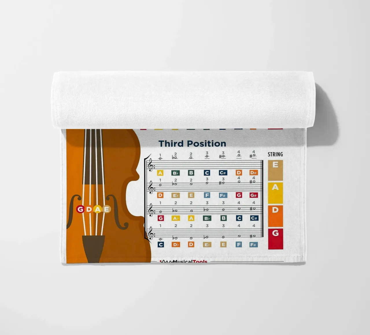 Grafico a poster delle note del violino telo mare da musicaltools