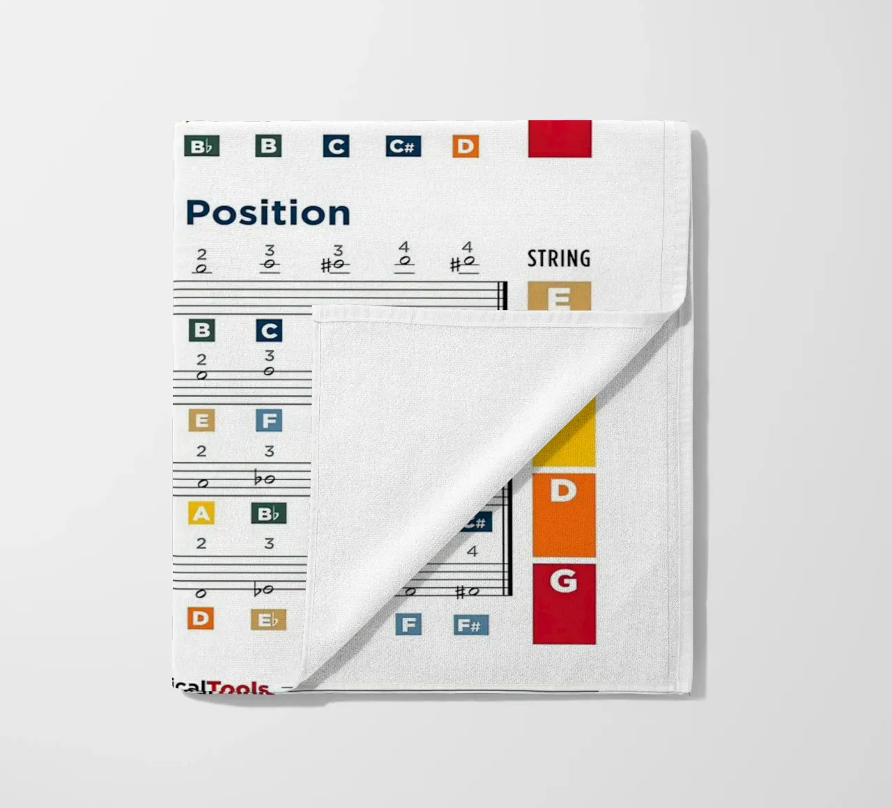 Grafico a poster delle note del violino telo mare da musicaltools