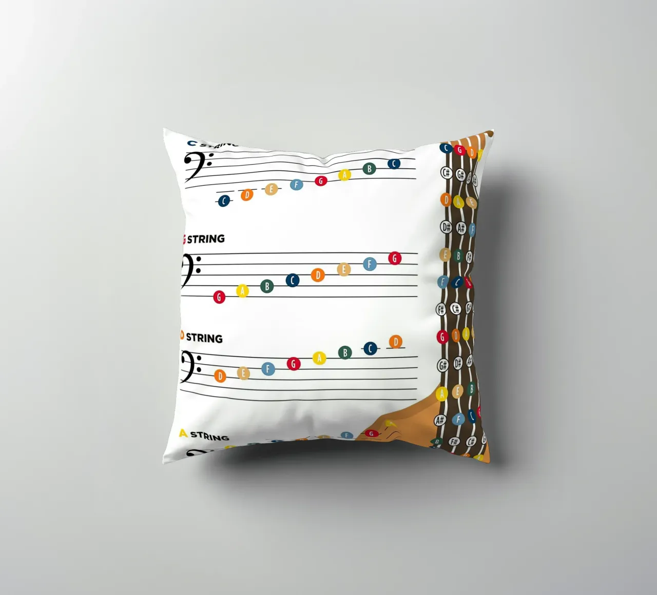 Note di violoncello Teoria musicale cuscino da musicaltools