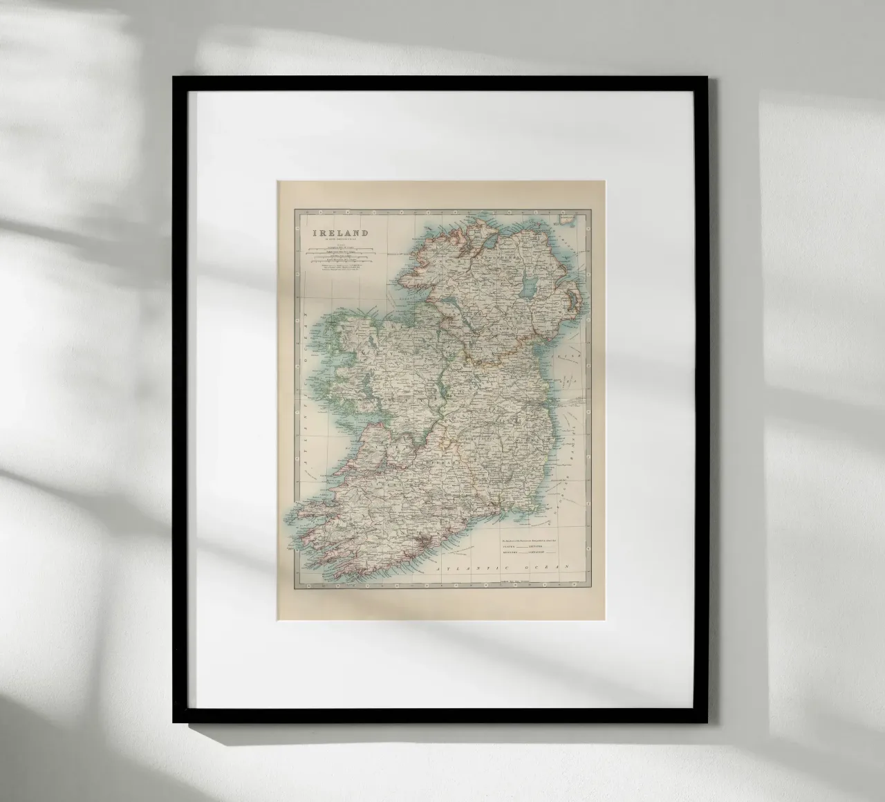 Mappa dell'Irlanda del XIX secolo poster da Lyndamaps