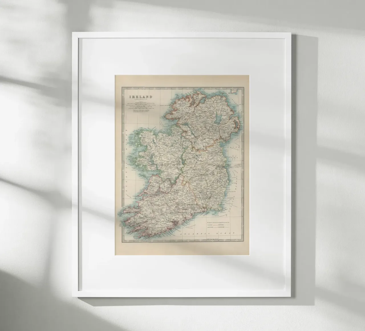 Mappa dell'Irlanda del XIX secolo poster da Lyndamaps