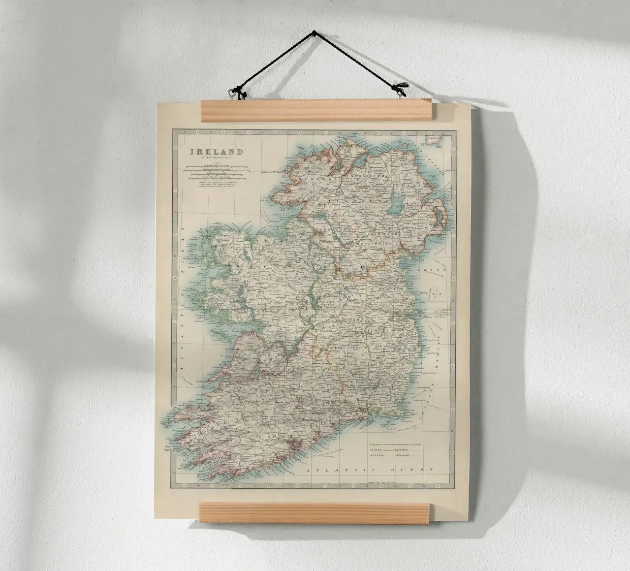 Mappa dell'Irlanda del XIX secolo poster da Lyndamaps