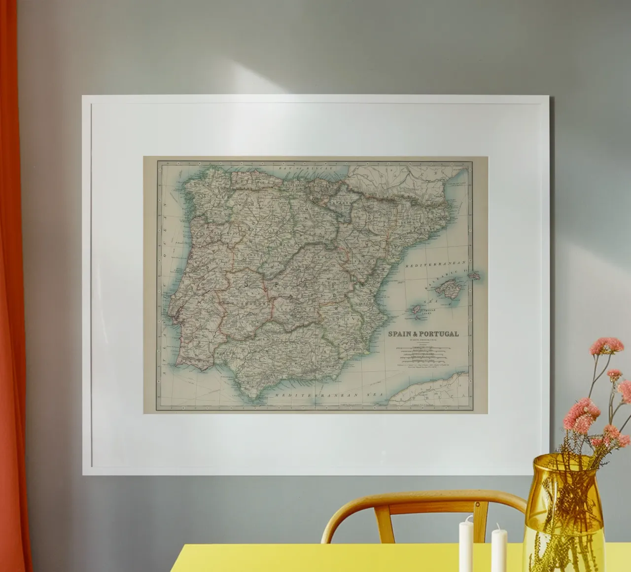 Spagna e Portogallo XIX secolo carta hahnemühle da Lyndamaps