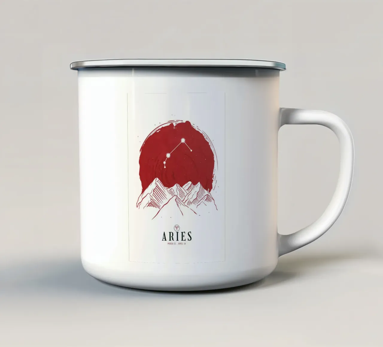 Poster zodiacale della costellazione dell'Ariete tazza in smalto da willy shop
