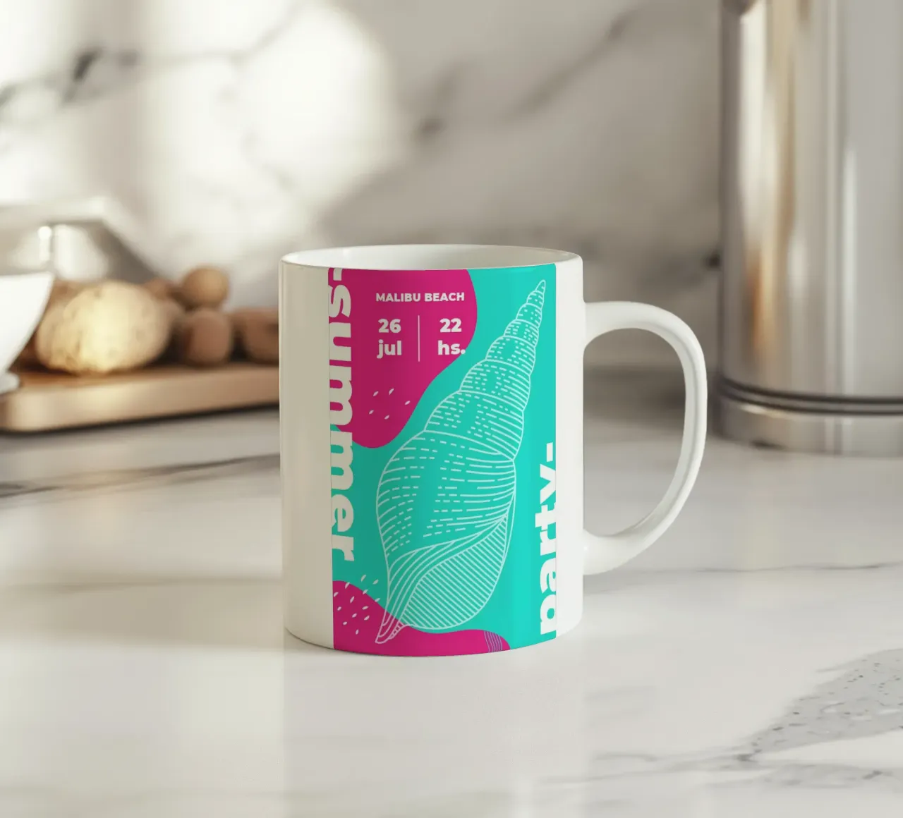 Poster per feste estive tazza in ceramica da willy shop