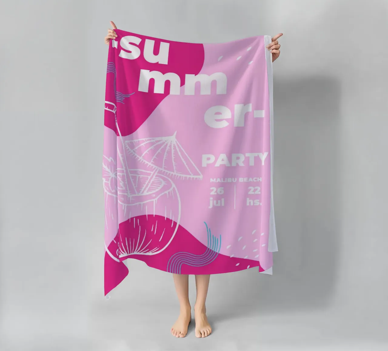 Poster per feste estive telo mare da willy shop
