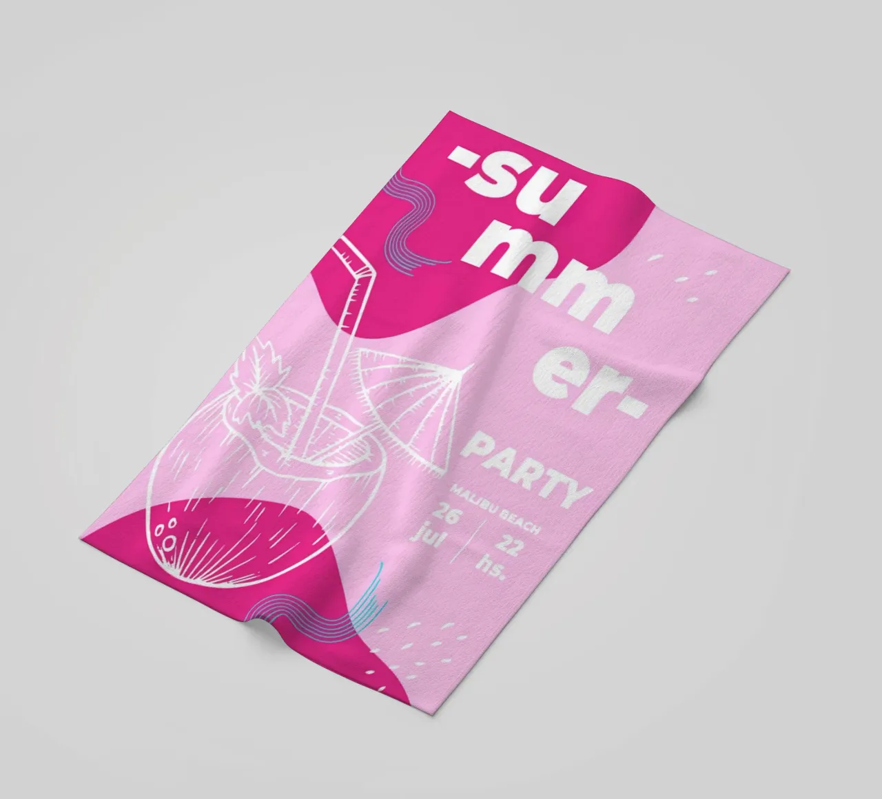 Poster per feste estive telo mare da willy shop