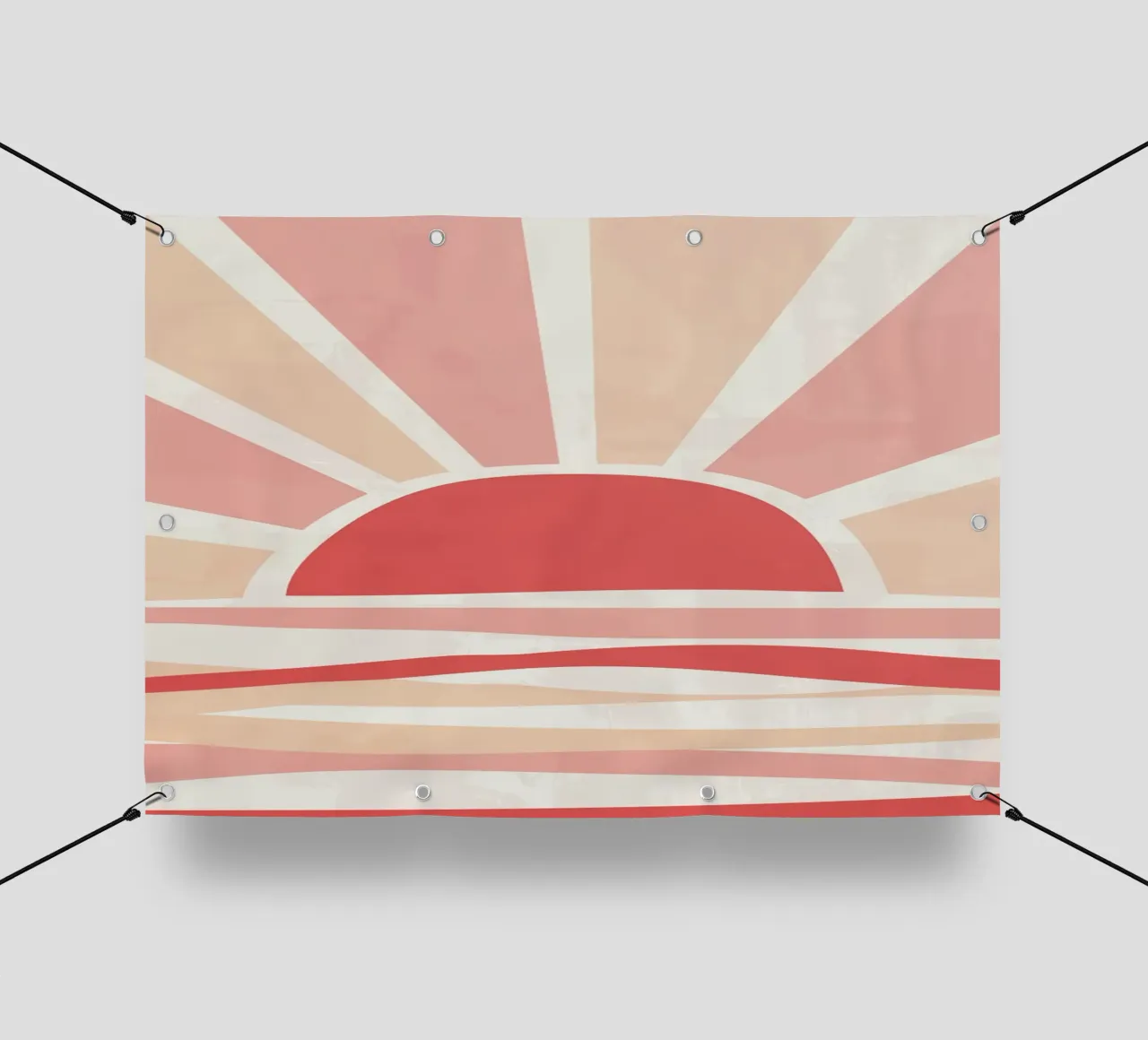 Tramonto all'orizzonte poster naturalistico telo in pvc da willy shop