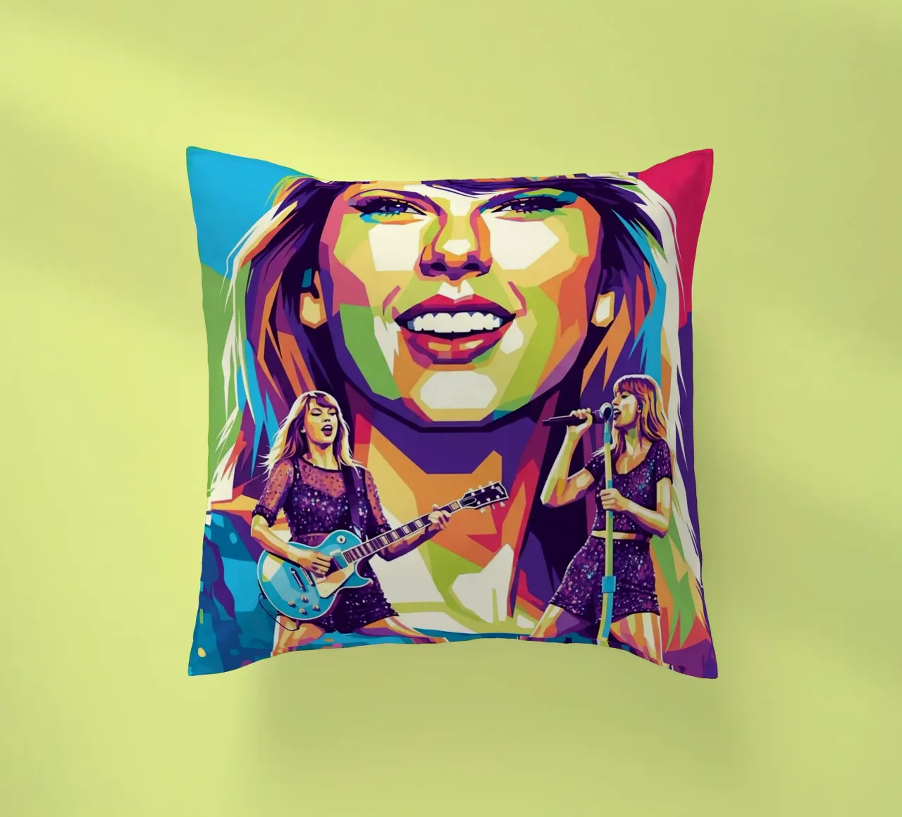 Taylor Swift - WPAP art style (1) decorative cushion by Hantamrata
