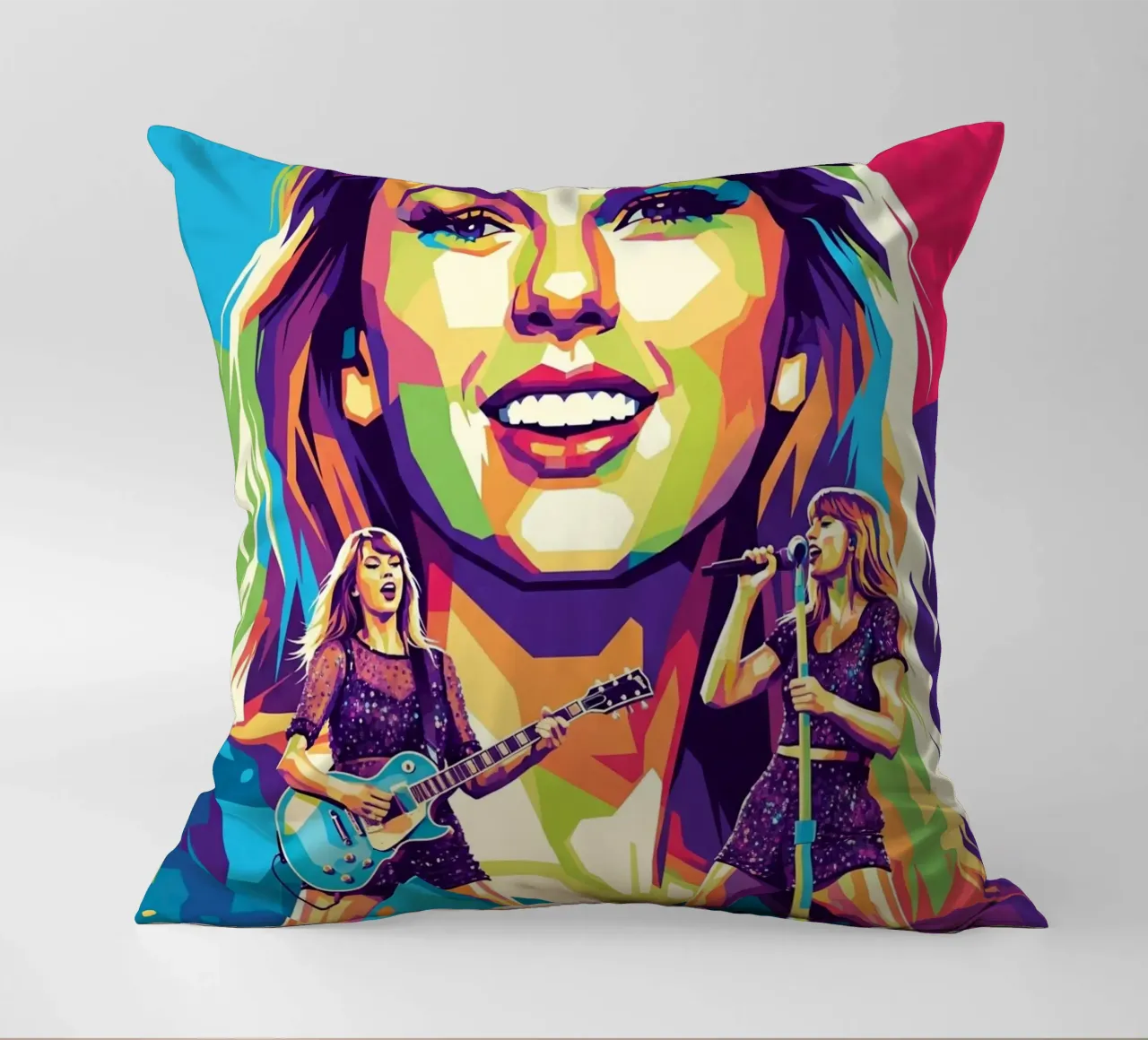 Taylor Swift - WPAP art style (1) decorative cushion by Hantamrata