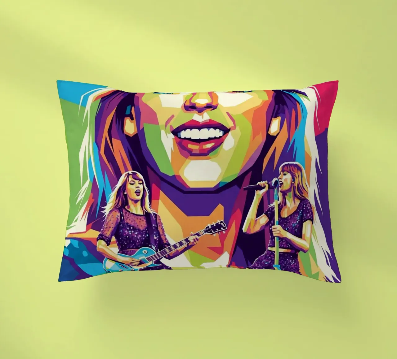 Taylor Swift - WPAP art style (1) decorative cushion by Hantamrata