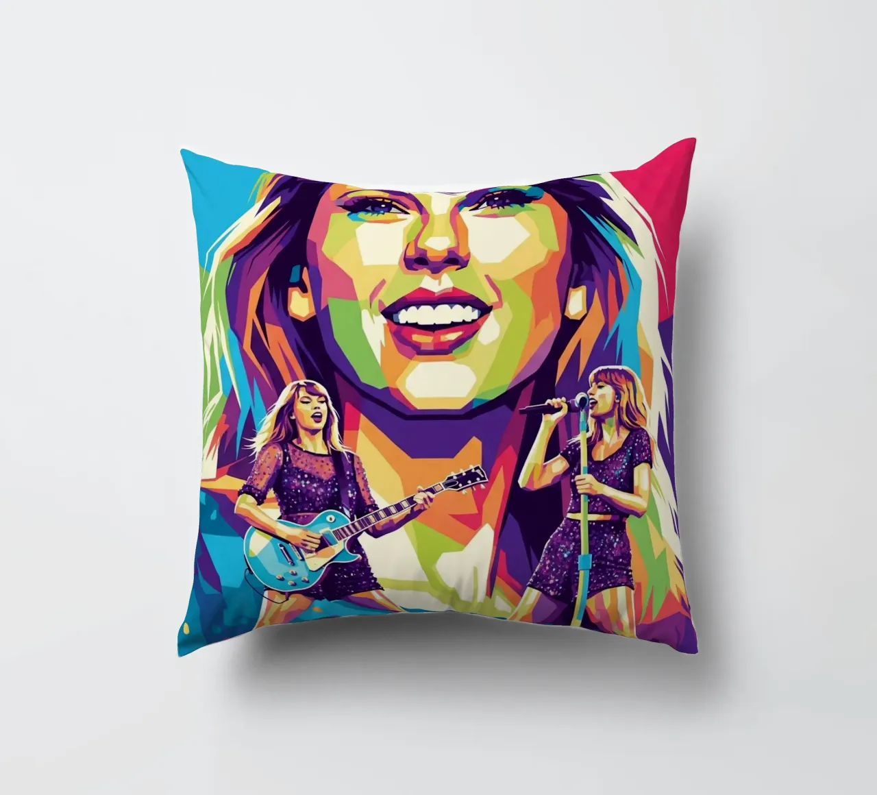Taylor Swift - WPAP art style (1) decorative cushion by Hantamrata