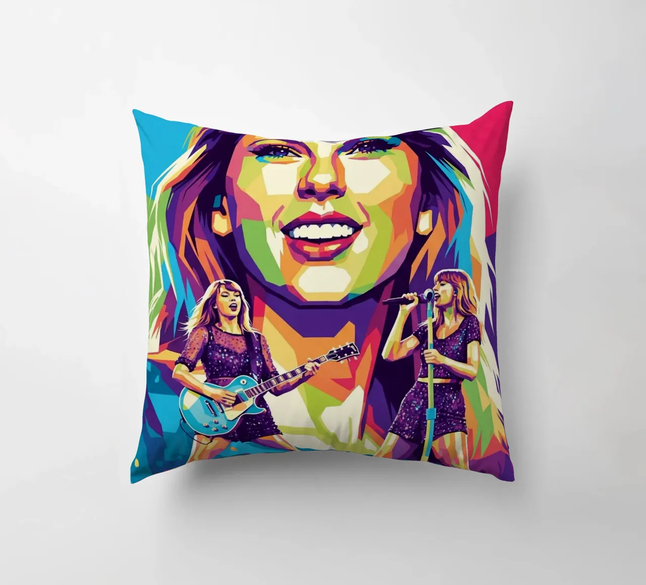 Taylor Swift - WPAP art style (1) decorative cushion by Hantamrata