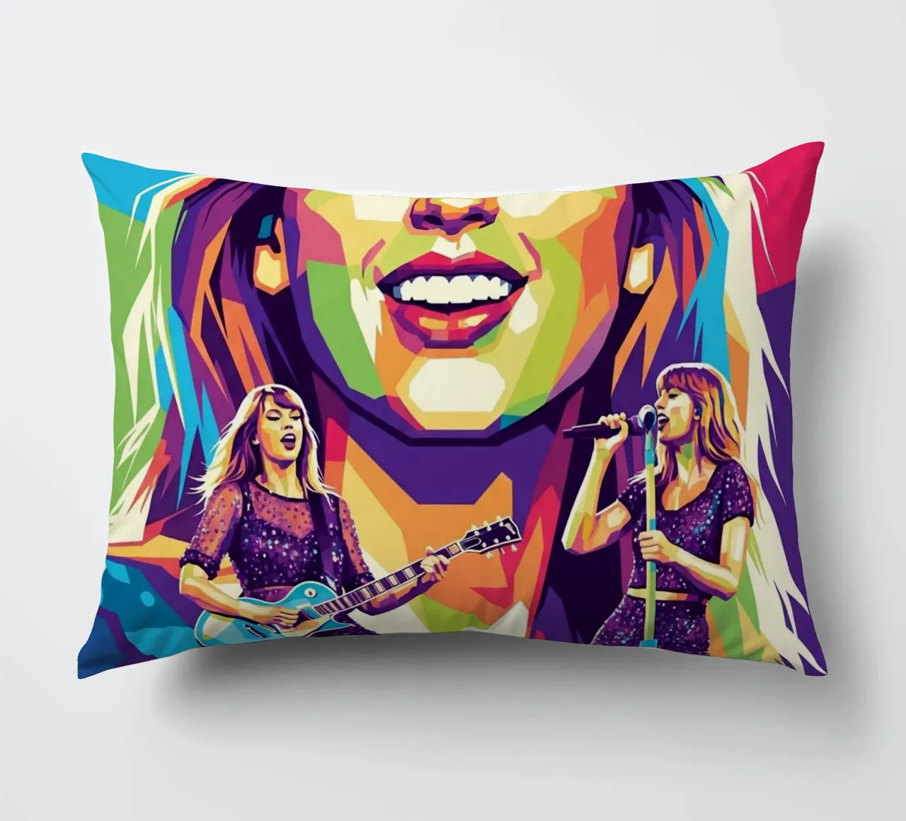 Taylor Swift - WPAP art style (1) decorative cushion by Hantamrata
