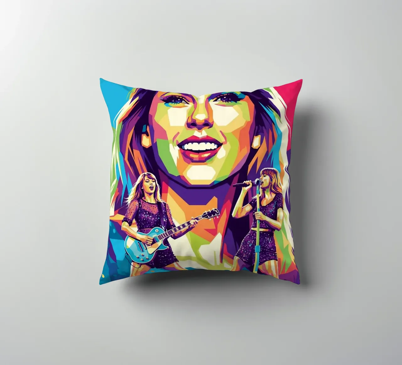 Taylor Swift - WPAP art style (1) decorative cushion by Hantamrata