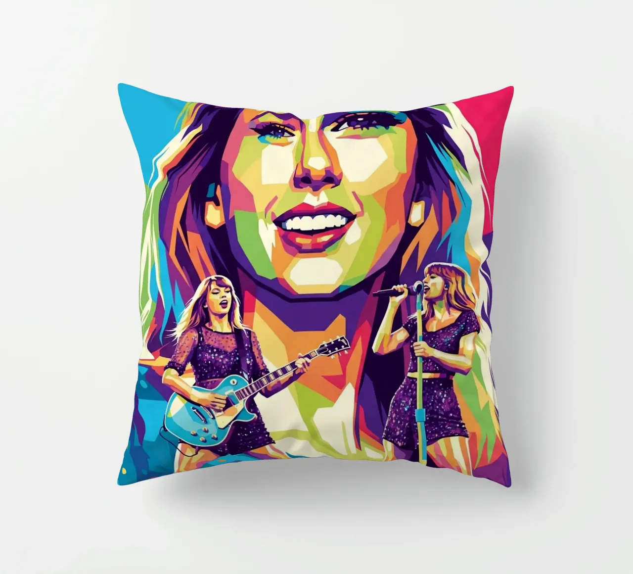 Taylor Swift - WPAP art style (1) decorative cushion by Hantamrata