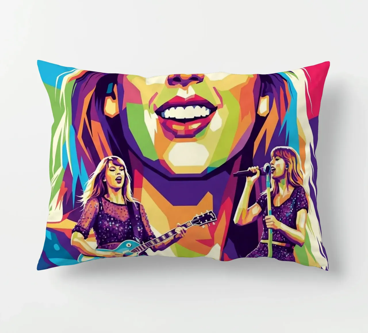Taylor Swift - WPAP art style (1) decorative cushion by Hantamrata