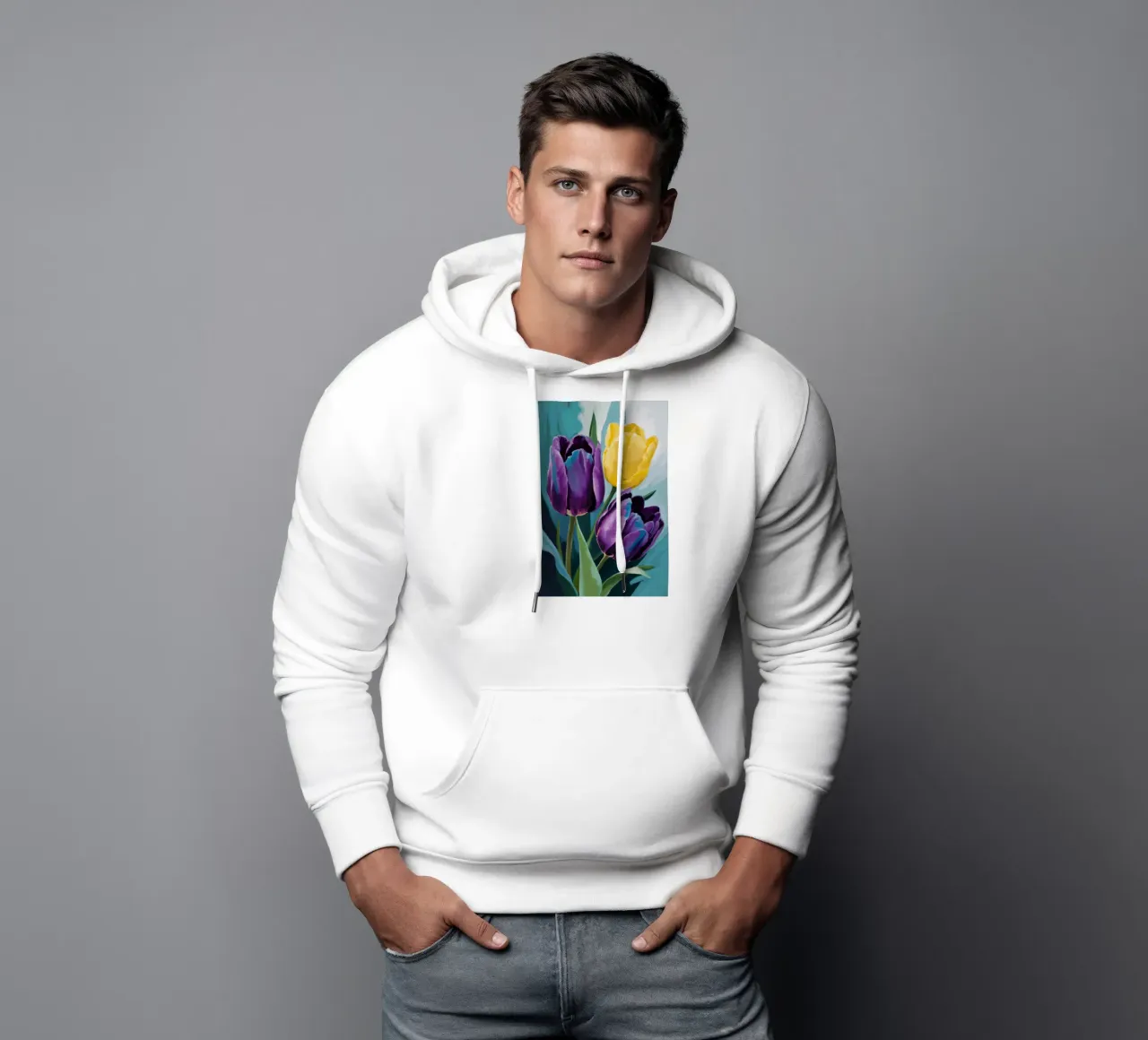 Sfeervol Tulp Duo hoodie van Solar Paint