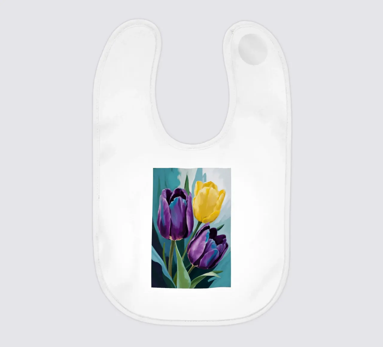 Moody Tulip Duo baby bib by Solar Paint