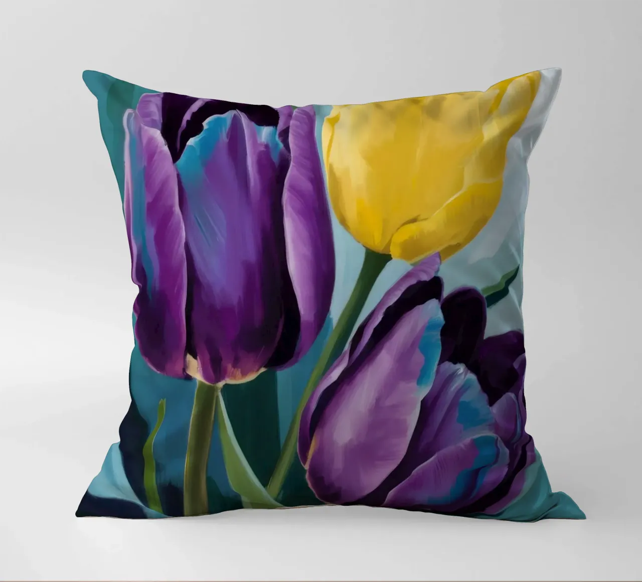 Moody Tulip Duo decorative cushion by Solar Paint