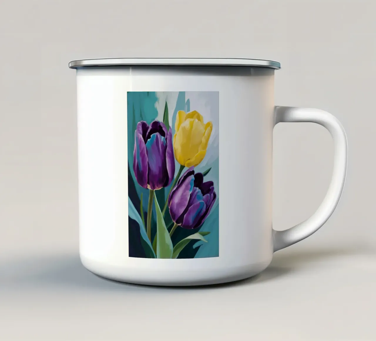 Duo di tulipani lunatici tazza in smalto da Solar Paint