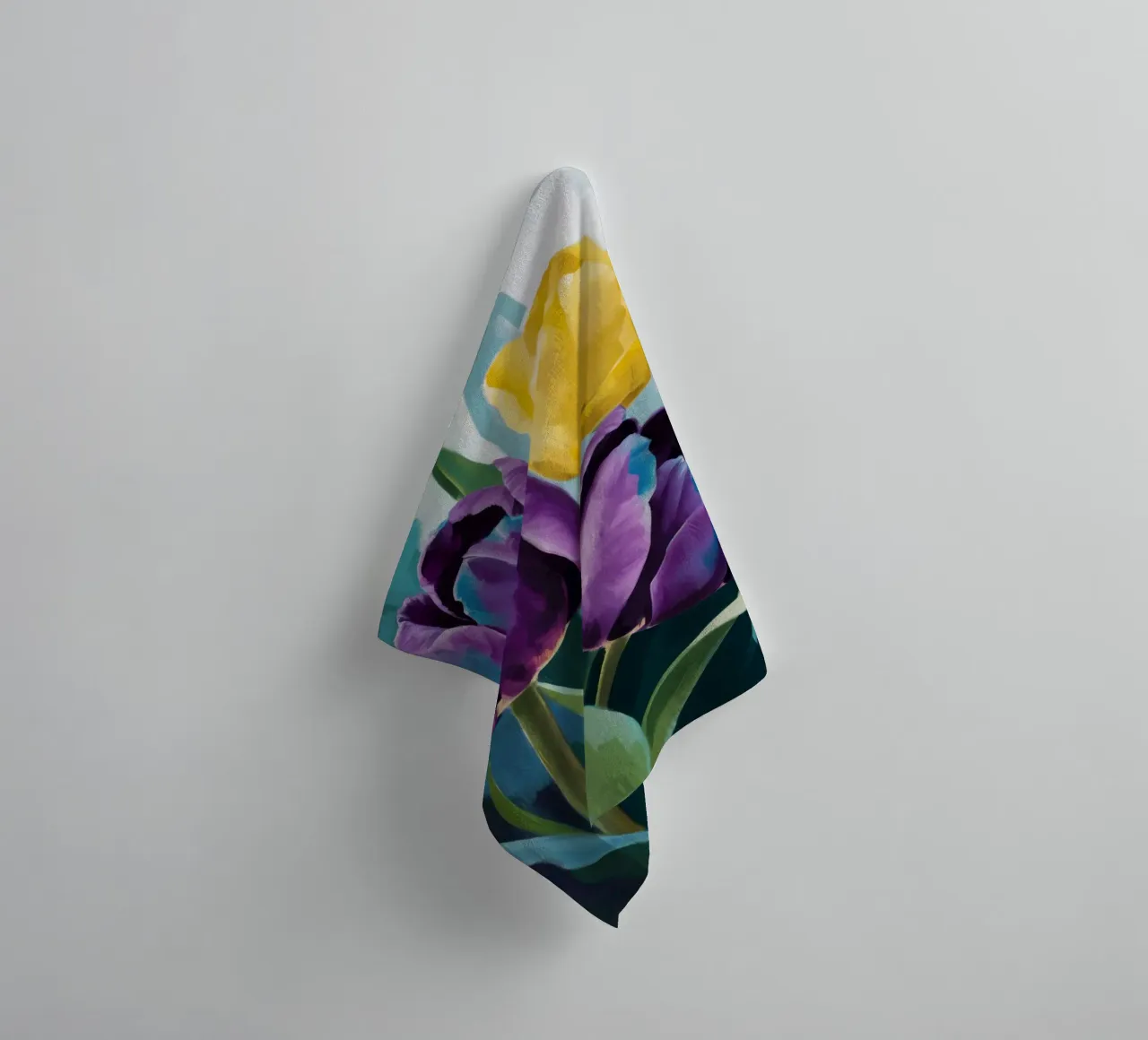 Sfeervol Tulp Duo badhanddoek van Solar Paint