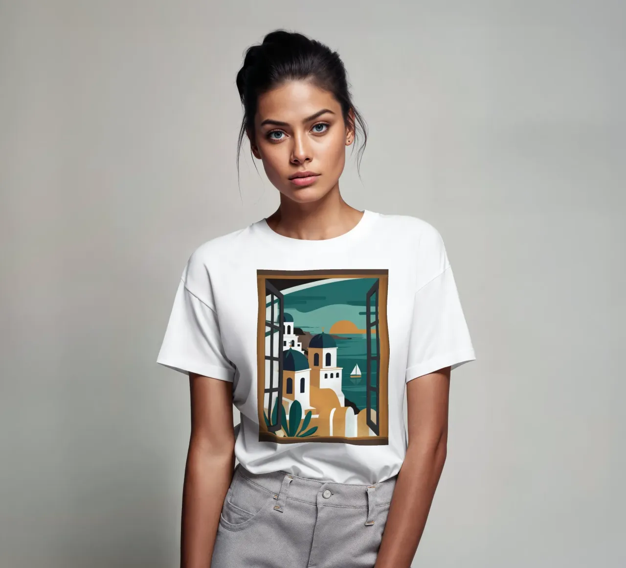 Santorini Window Dream t-shirt da Frosh Pallete