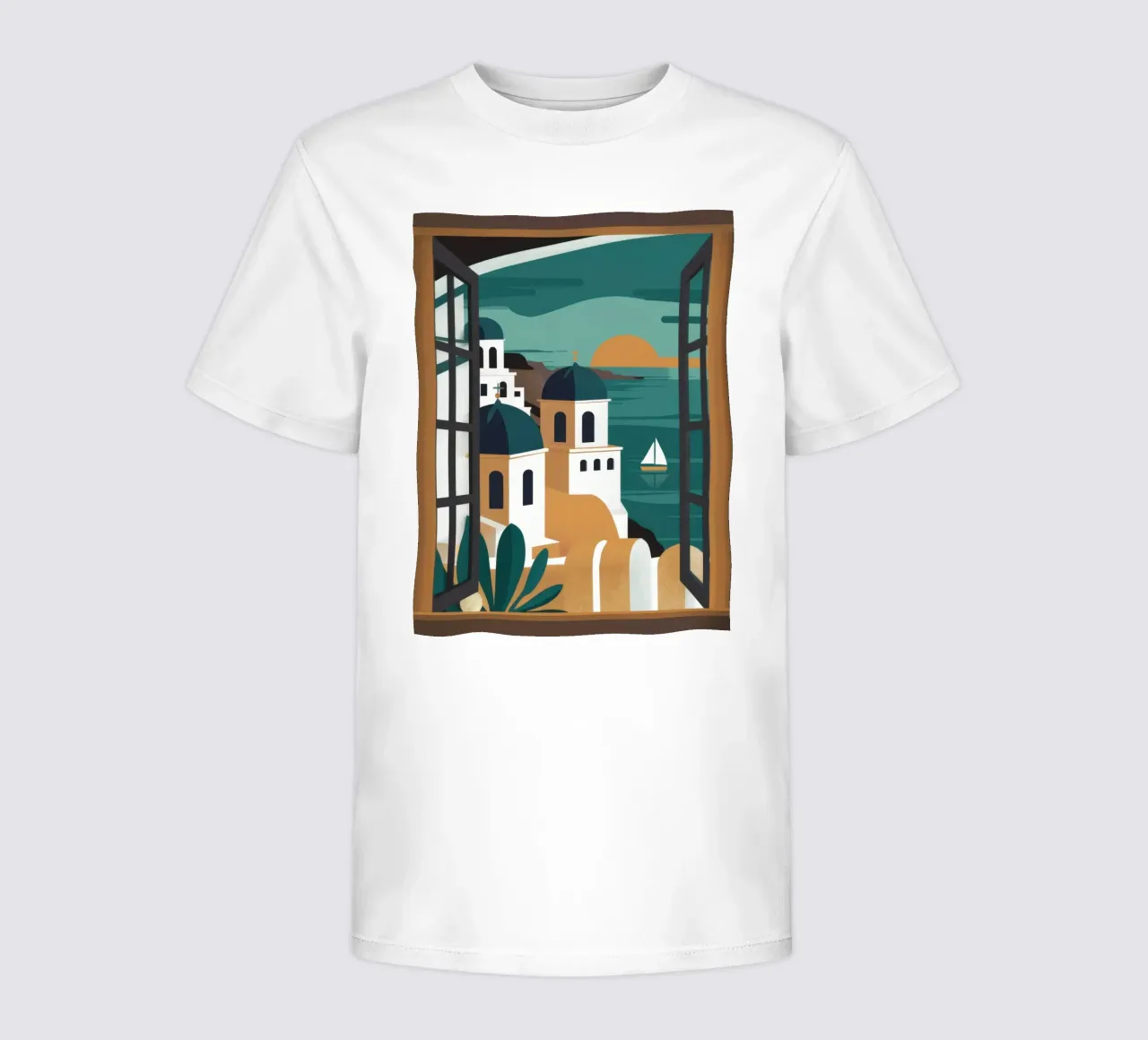 Santorini Window Dream t-shirt bambini da Frosh Pallete