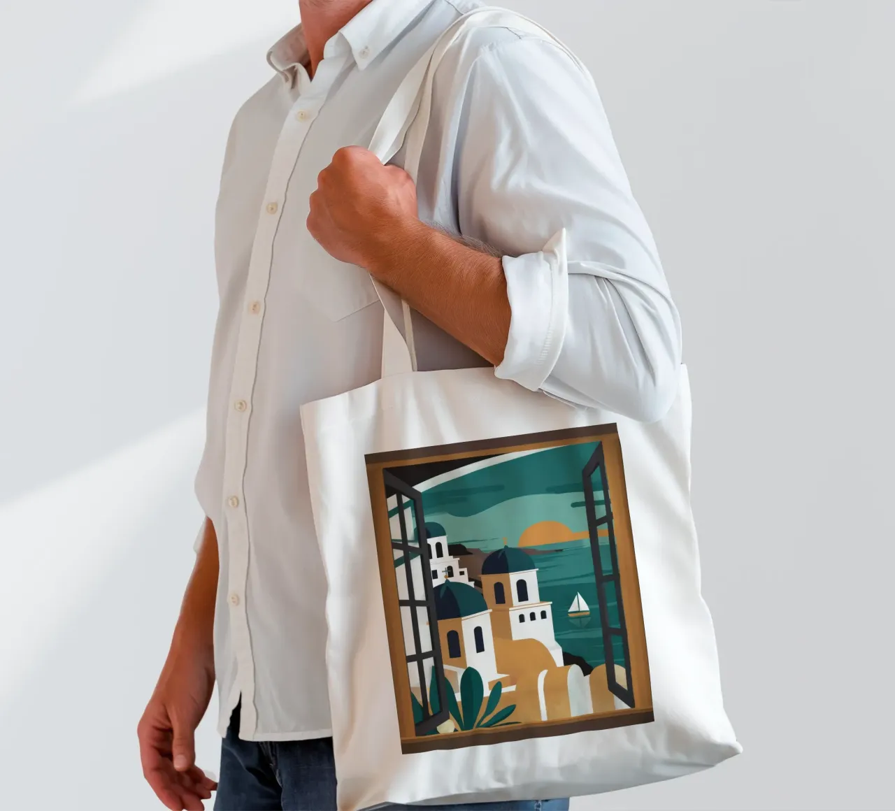 Santorini Window Dream borsa in juta da Frosh Pallete