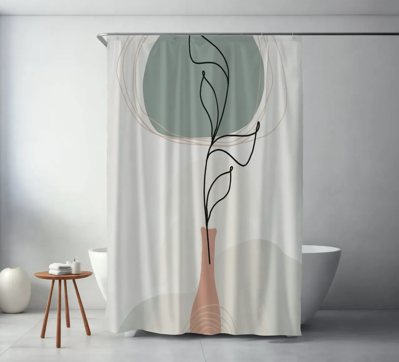 illustration line drawing shower curtain by Histrol