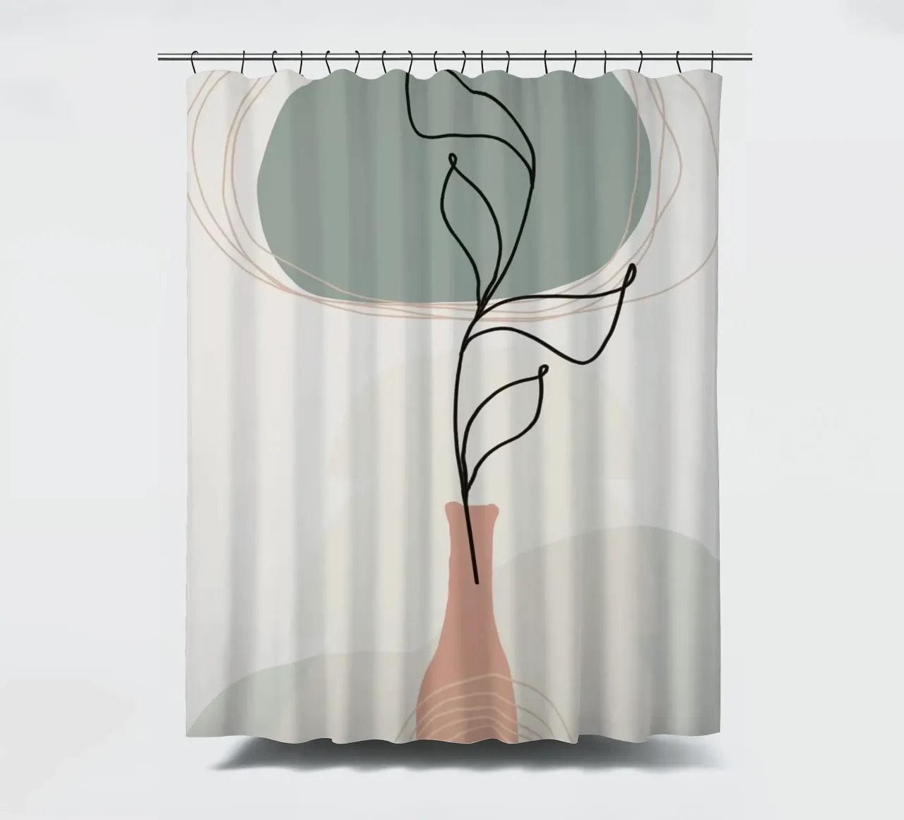 illustration line drawing shower curtain by Histrol