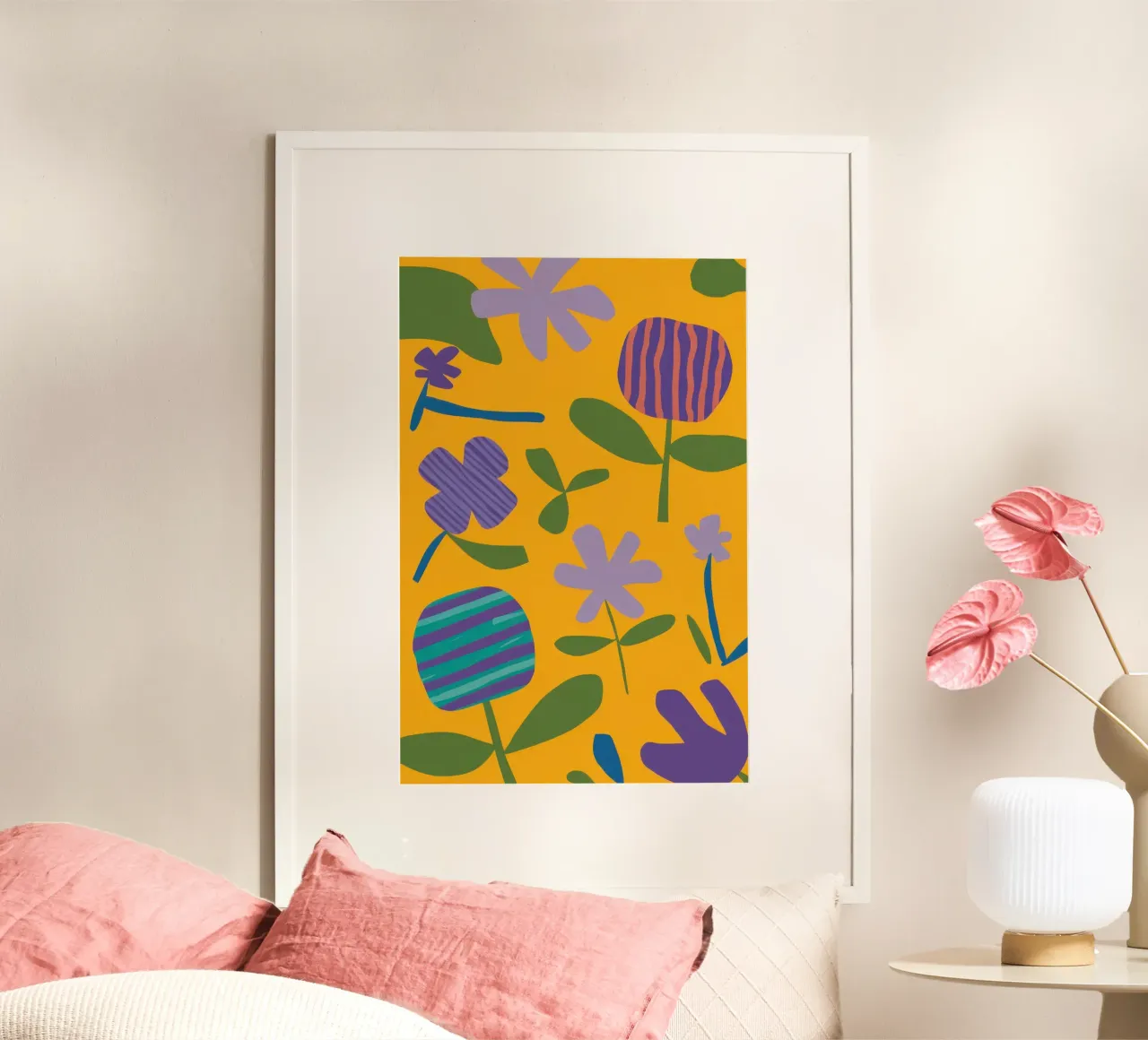 Goldene Blumenskizze Poster von Bring Haven