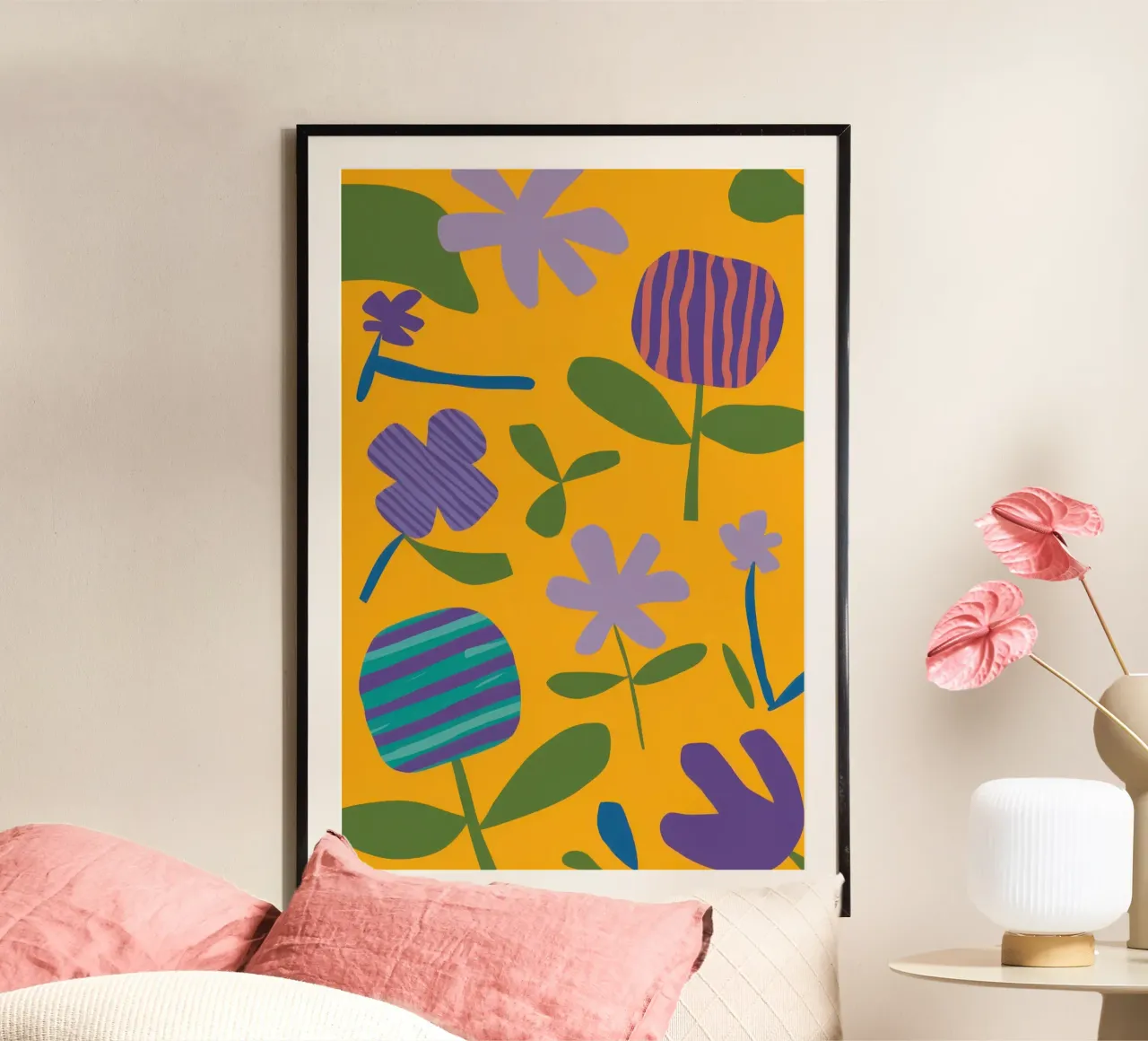 Goldene Blumenskizze Poster von Bring Haven